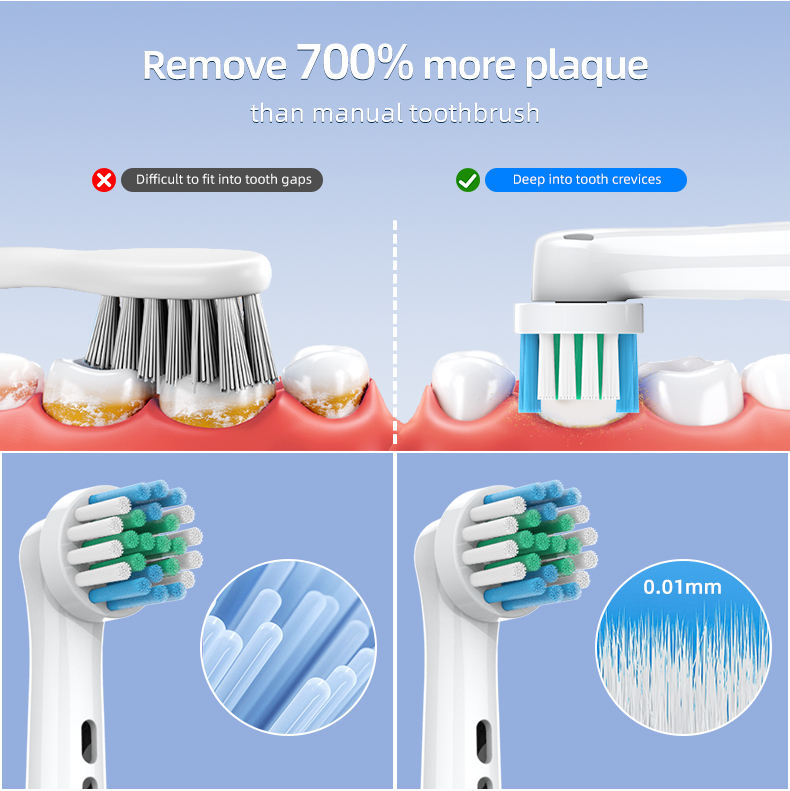 Rotating Cleaning Appliances OEM Custom Type-C Charging Electric Toothbrush with Logo