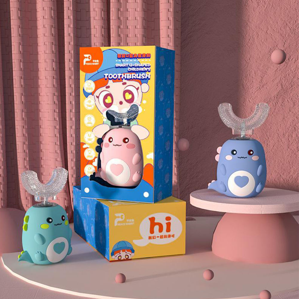 Children's Electric Toothbrush IPX7 Waterproof for Home Travel U Shaped Toothbrush Hard Sonic Toothbrush