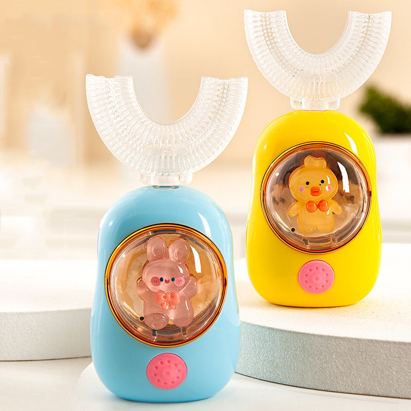 Rechargeable Kids U-shaped Electric Toothbrush Gum Care Silicone 360 Degree ultra Soft Electric Toothbrush for Kids