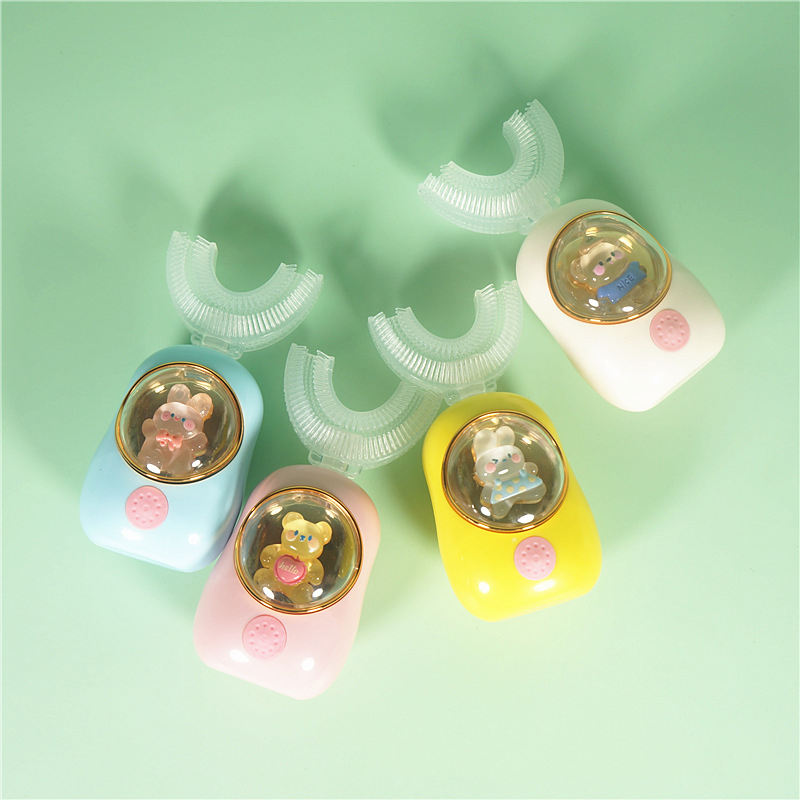 Rechargeable Kids U-shaped Electric Toothbrush Gum Care Silicone 360 Degree ultra Soft Electric Toothbrush for Kids