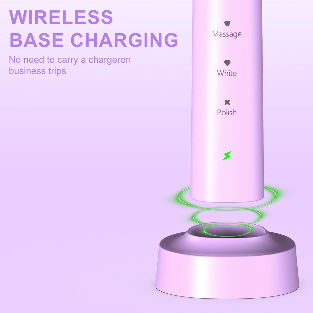 Sonic Electric Toothbrush with Soft Bristles Waterproof IPX7 Replacement Toothbrush Heads Electronic Teeth Brush