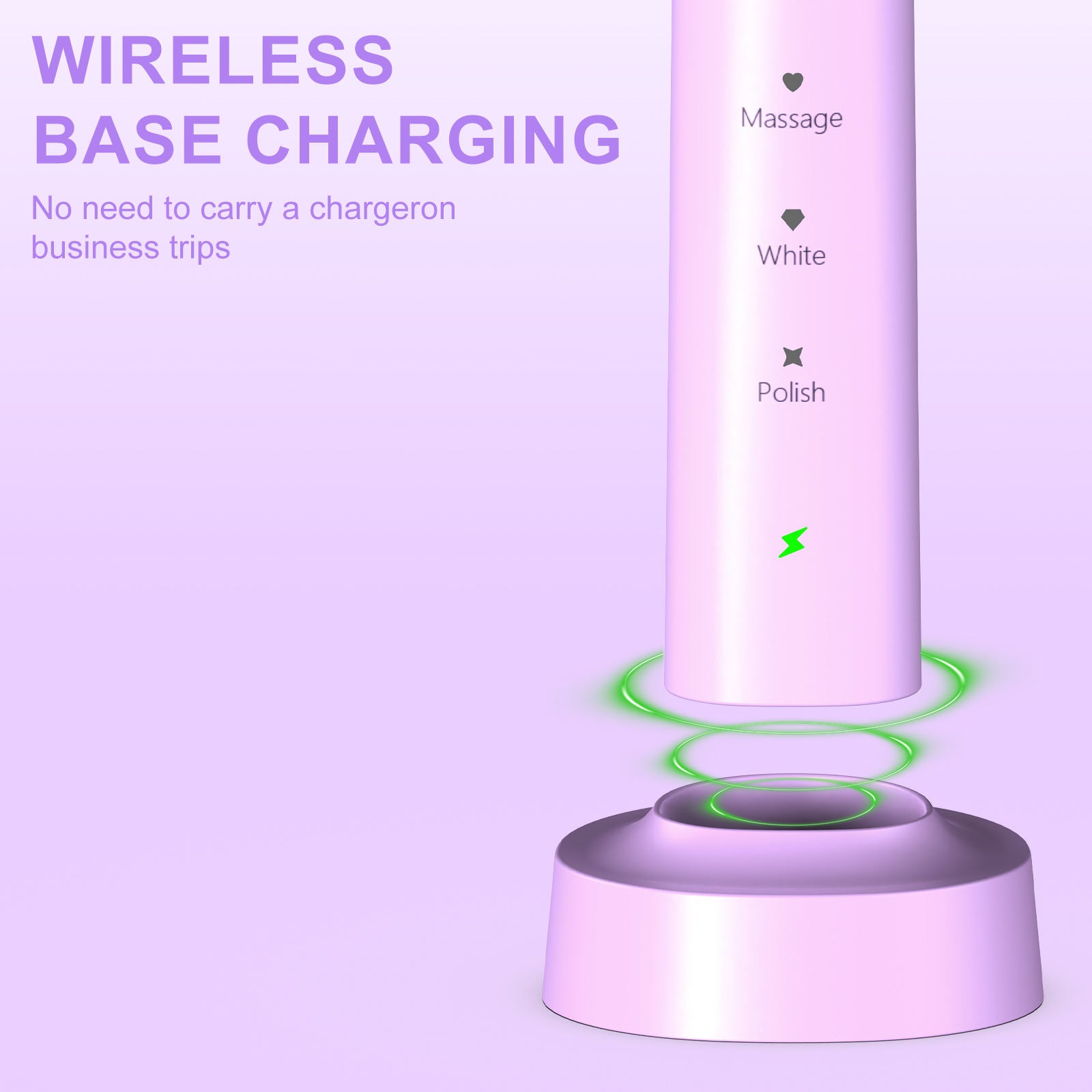 Sonic Electric Toothbrush with Soft Bristles Waterproof IPX7 Replacement Toothbrush Heads Electronic Teeth Brush